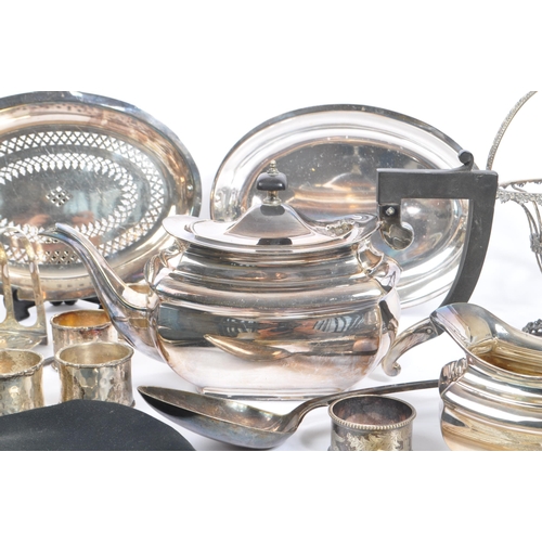 202 - A collection of stamped and marked silver plate tableware and other assorted items. The collection t... 