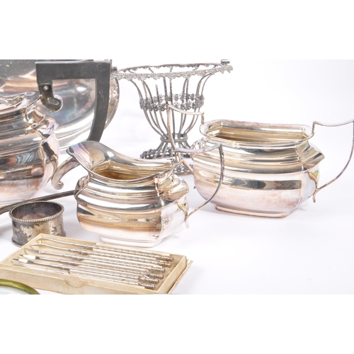 202 - A collection of stamped and marked silver plate tableware and other assorted items. The collection t... 