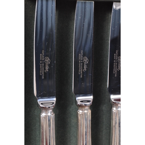 211 - Butler - A 20th century EPSN Silver plated Butler cutlery canteen. To include knives, forks, spoons,... 