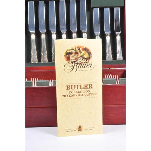 211 - Butler - A 20th century EPSN Silver plated Butler cutlery canteen. To include knives, forks, spoons,... 