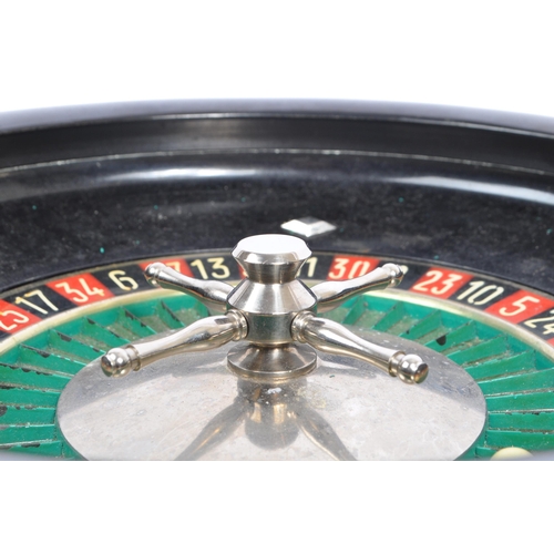 213 - A vintage mid 20th century circa 1950s French Monte-Carlo style table top roulette spinning wheel. T... 