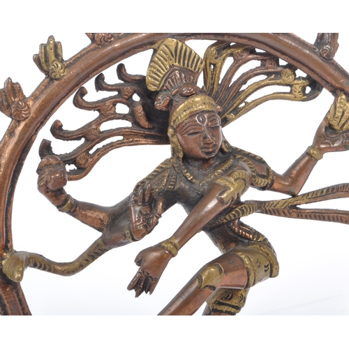 222 - A 20th century bronze Indian Hindu figurine to depict Shiva Nataraja Lord of Dance. Depicted within ... 