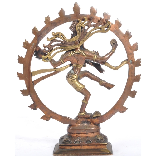 222 - A 20th century bronze Indian Hindu figurine to depict Shiva Nataraja Lord of Dance. Depicted within ... 