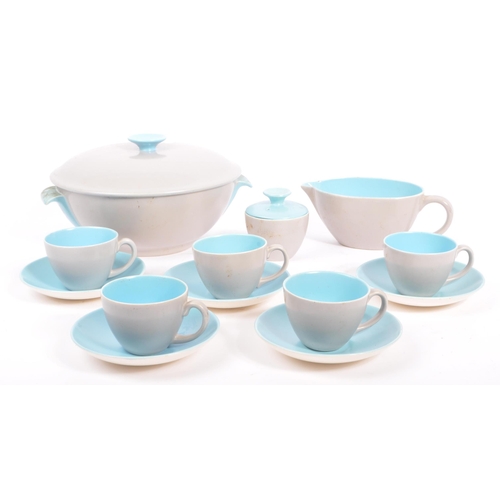 24 - Poole Pottery - Twintone  - Dove Grey and Sky Blue (colour code - C104). A small collection of vinta... 