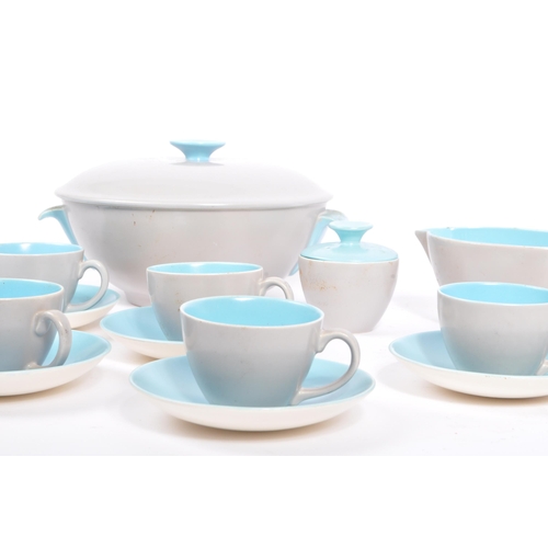 24 - Poole Pottery - Twintone  - Dove Grey and Sky Blue (colour code - C104). A small collection of vinta... 