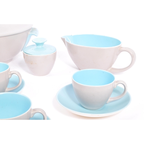 24 - Poole Pottery - Twintone  - Dove Grey and Sky Blue (colour code - C104). A small collection of vinta... 