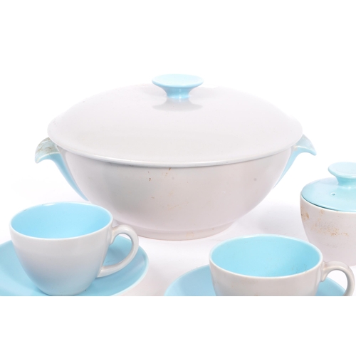 24 - Poole Pottery - Twintone  - Dove Grey and Sky Blue (colour code - C104). A small collection of vinta... 