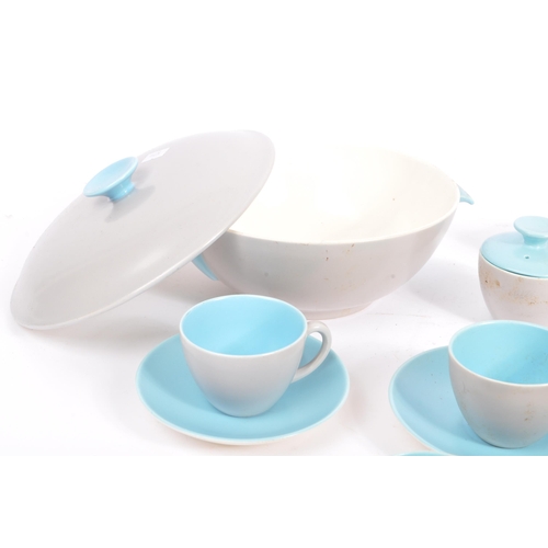 24 - Poole Pottery - Twintone  - Dove Grey and Sky Blue (colour code - C104). A small collection of vinta... 