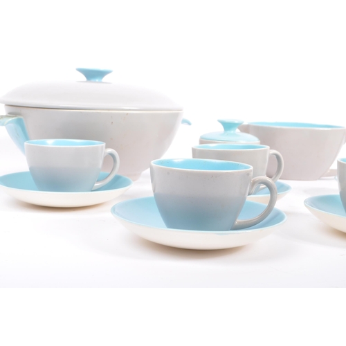 24 - Poole Pottery - Twintone  - Dove Grey and Sky Blue (colour code - C104). A small collection of vinta... 