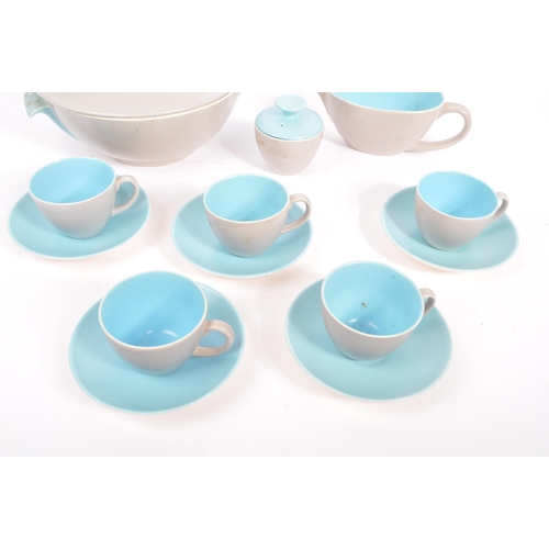 24 - Poole Pottery - Twintone  - Dove Grey and Sky Blue (colour code - C104). A small collection of vinta... 