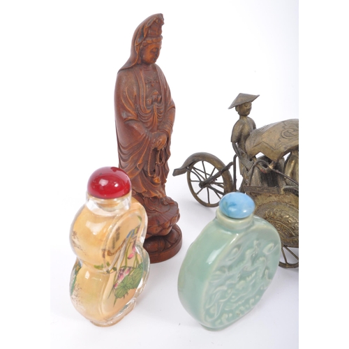 244 - A collection of 20th century Chinese curios to include an enamelled cloisonne frog pendant, a Chines... 