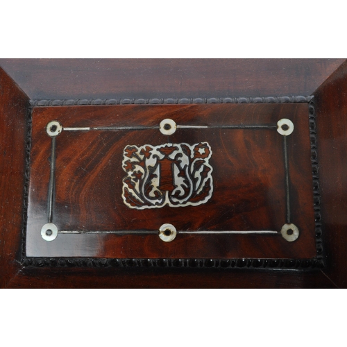 261 - A 19th century Victorian mahogany mother of pearl inlay jewellery / sewing box, alongside another Vi... 