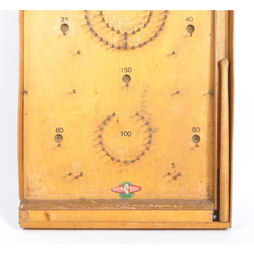 262 - A vintage mid 20th century Glevum Bagatelle marble / ball bearing board puzzle game. With curved top... 