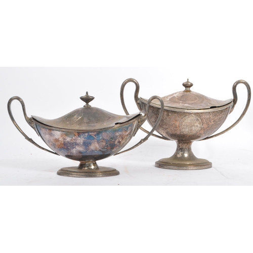 268 - A collection of 19th century silver plated tureens and tableware. The collection to include two silv... 