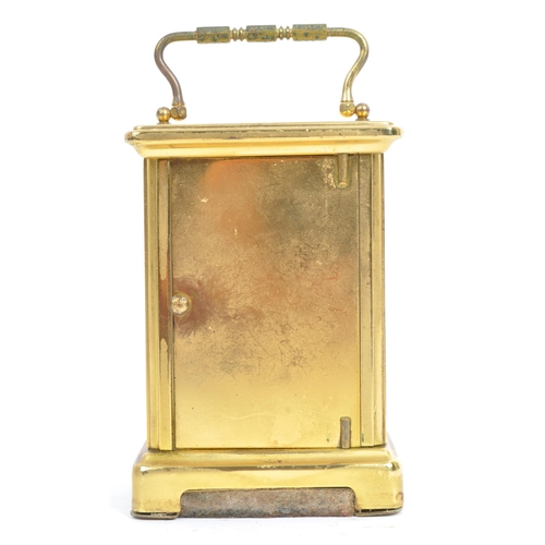 293 - Bayard - Mid 20th century French brass carriage clock. With carry handle to top, Roman numeral chapt... 