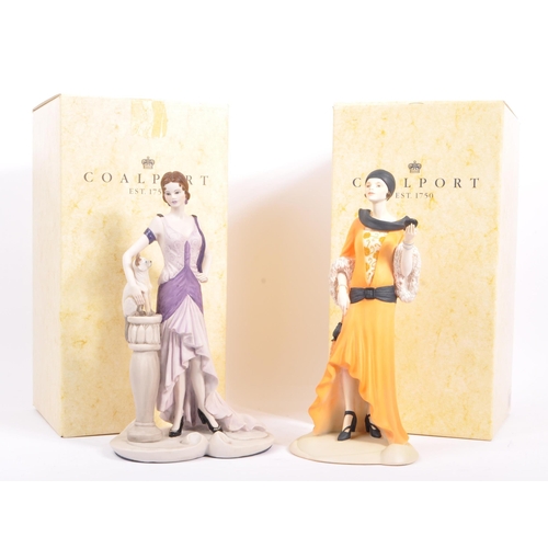 32 - A pair of later 20th century Coalport cold cast porcelain, hand decorated 'Roaring Twenties' Collect... 