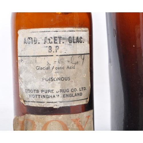 357 - A collection of three early 20th century medicine / poison glass bottles. The bottles each being of ... 