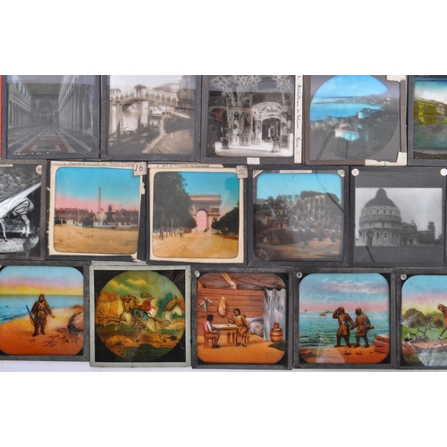 364 - A large collection of vintage 20th century (possibly earlier) magic lantern slides. To include colou... 