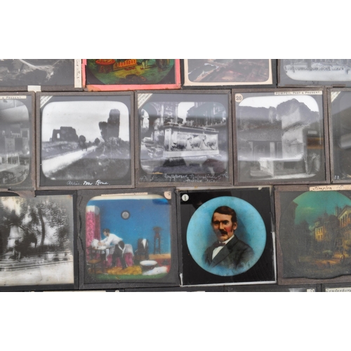 364 - A large collection of vintage 20th century (possibly earlier) magic lantern slides. To include colou... 