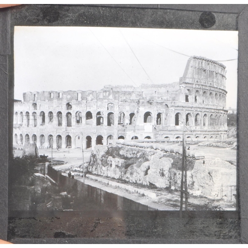 371 - A collection of 19th century and later magic lantern slides. To include colour and black and white e... 