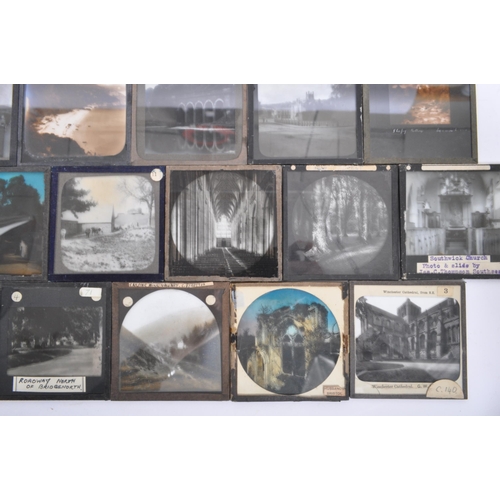 373 - A collection of 19th century and later Magic Lantern slides. To include colour and black and white e... 