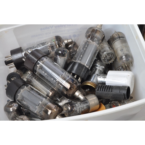 397 - A collection of vintage 20th century thermionic radio valves / tubes and radio / electronics spares.... 