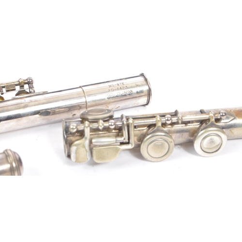 401 - A late 20th century circa. 1980s Pearl NS-97E 925 sterling silver flute. The musical instrument wood... 