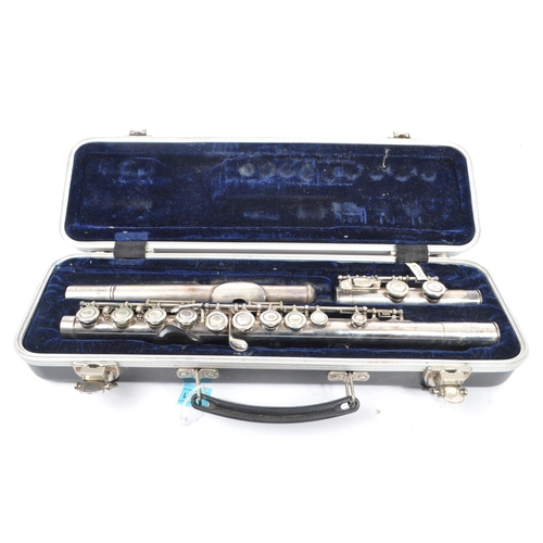 401 - A late 20th century circa. 1980s Pearl NS-97E 925 sterling silver flute. The musical instrument wood... 