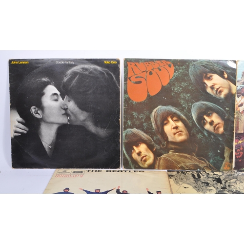 407 - The Beatles - A collection of six vintage 20th century LP long play vinyl record albums by The Beatl... 