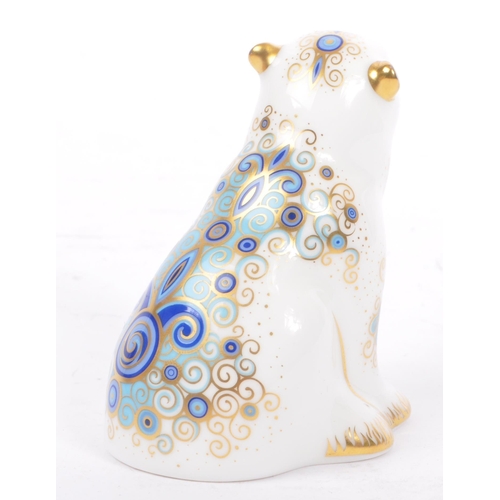 41 - Royal Crown Derby - Two contemporary porcelain china paperweights in the form of Polar Bears with gi... 