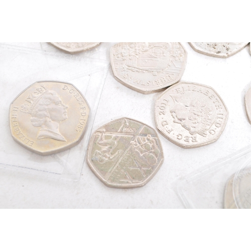 440 - A collection of 20th and contemporary British currency coinage 50 pence pieces. To include 2020 Dive... 