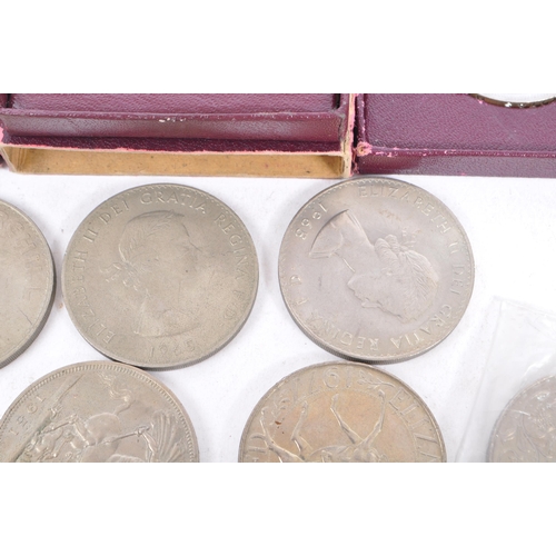 442 - Three 1951 silver Festival of Britain crown coins in original cases (Total weight 85.5g). Along with... 