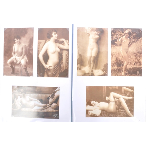 452 - A collection of thirty four 20th century French nude erotic postcards cartes erotique. Presented in ... 