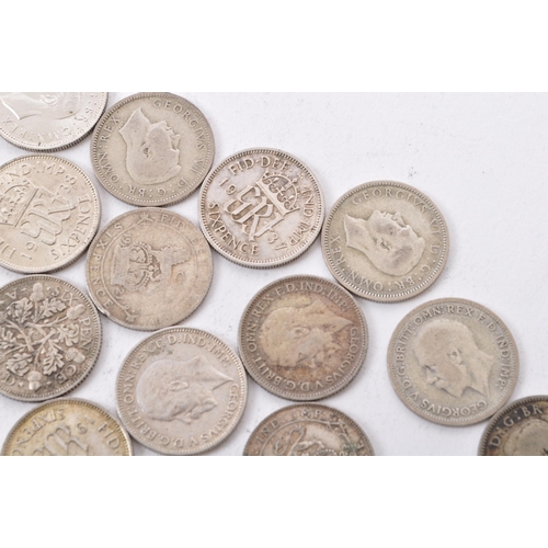 466 - A collection of approximately seventy five early 20th century George V and George VI pre 1947 sixpen... 