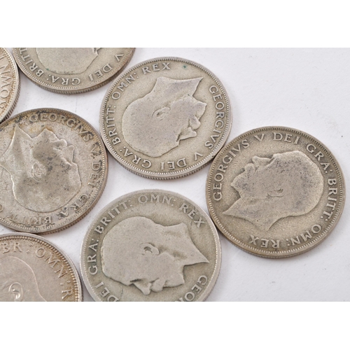 471 - A collection of five George V and three George VI circulated silver half crown coins. The lot to inc... 