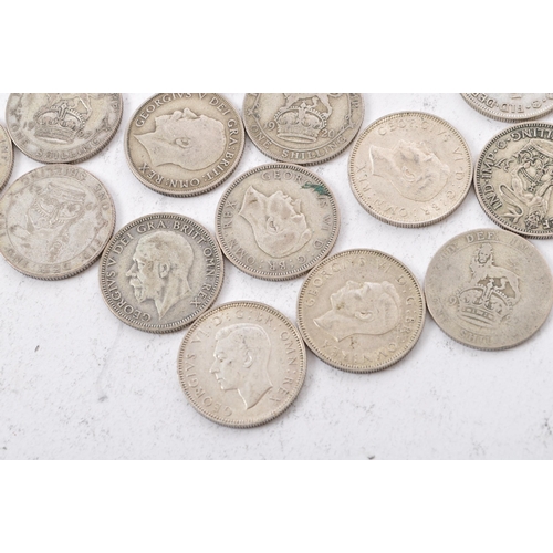 480 - A collection of approximately thirty early 20th century (pre 1947) .500 silver George V and George V... 