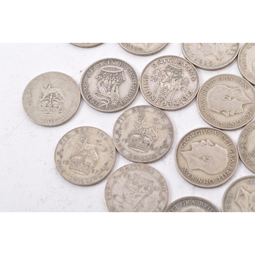 480 - A collection of approximately thirty early 20th century (pre 1947) .500 silver George V and George V... 