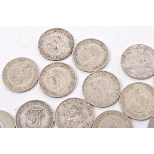 480 - A collection of approximately thirty early 20th century (pre 1947) .500 silver George V and George V... 