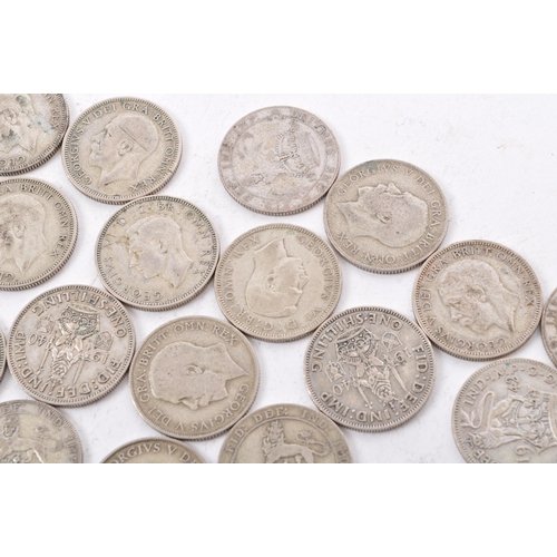 480 - A collection of approximately thirty early 20th century (pre 1947) .500 silver George V and George V... 