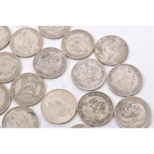 480 - A collection of approximately thirty early 20th century (pre 1947) .500 silver George V and George V... 