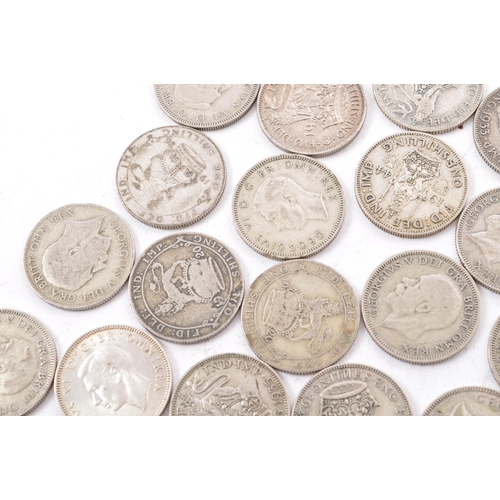 481 - A collection of approximately thirty early 20th century (pre 1947) .500 silver George V and George V... 