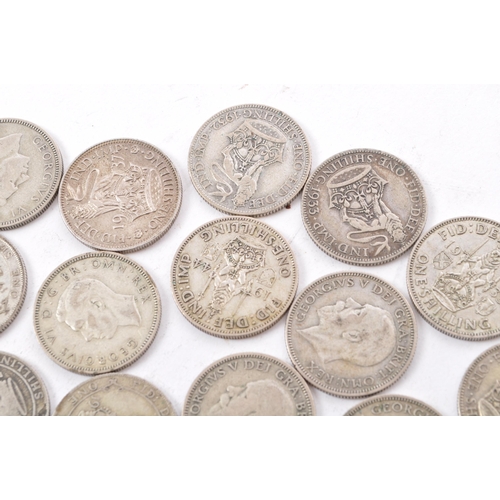 481 - A collection of approximately thirty early 20th century (pre 1947) .500 silver George V and George V... 