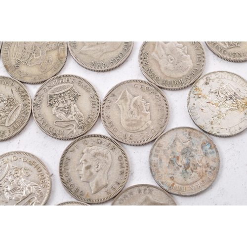 481 - A collection of approximately thirty early 20th century (pre 1947) .500 silver George V and George V... 