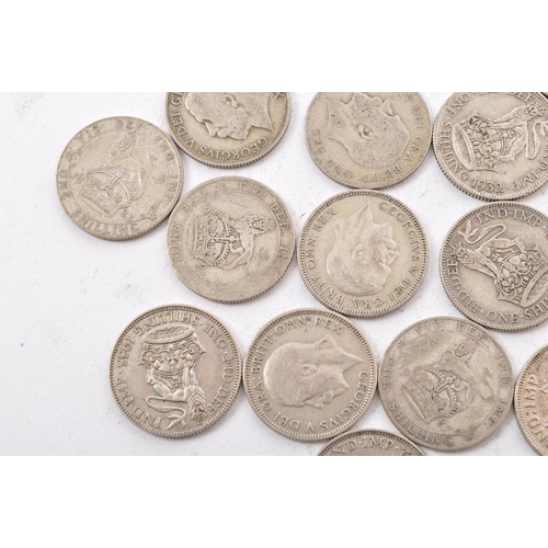 482 - A collection of approximately twenty seven early 20th century (pre 1947) .500 silver George V and Ge... 