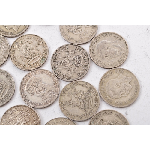 482 - A collection of approximately twenty seven early 20th century (pre 1947) .500 silver George V and Ge... 