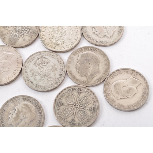 483 - A collection of approximately twenty one early 20th century (pre 1947) .500 silver George V and Geor... 