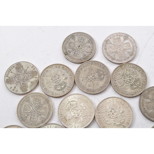 484 - A collection of approximately twenty two early 20th century (pre 1947) .500 silver George V and Geor... 