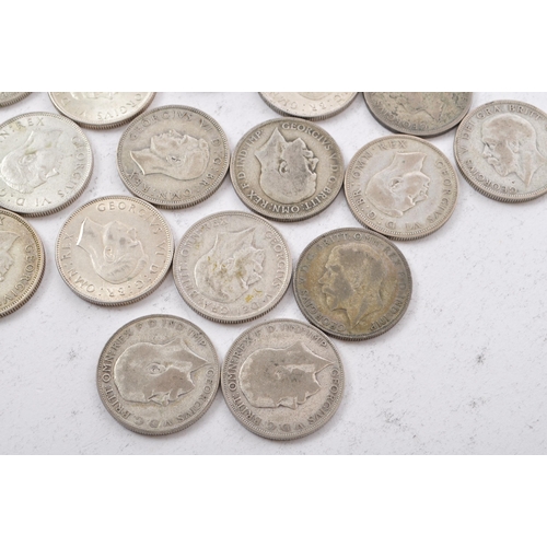 484 - A collection of approximately twenty two early 20th century (pre 1947) .500 silver George V and Geor... 