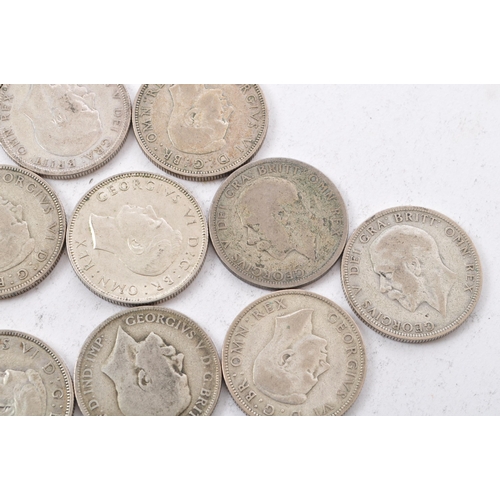 484 - A collection of approximately twenty two early 20th century (pre 1947) .500 silver George V and Geor... 