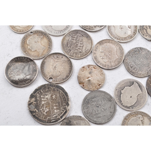 485 - A collection of United Kingdom 19th and 20th century pre 1920 silver sixpence and florin / two shill... 